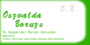 oszvalda boruzs business card